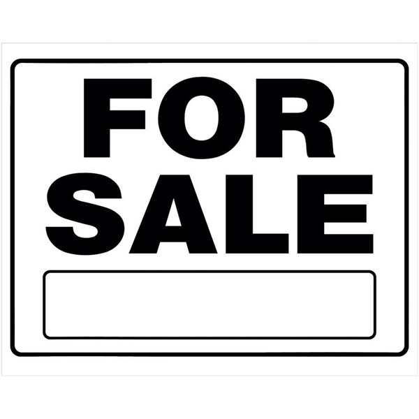 Hillman HILLMAN English White For Sale Sign 20 in. H X 24 in. W - 840054