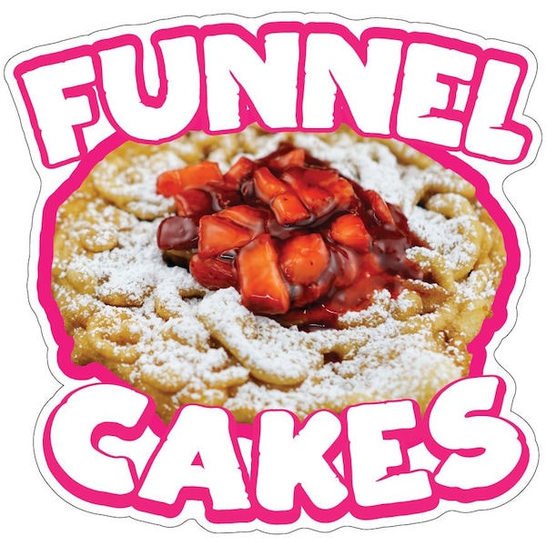 Signmission Funnel Cakes 2 Decal Concession Stand Food Truck Sticker, 8" x 4.5", D-DC-8 Funnel Cakes 219 - D-DC-8 FUNNEL CAKES 219