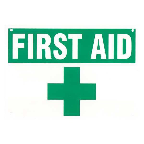 Brady First Aid, No Legend, 10" W x 7" H, Rectangle, Plastic, SP721G - SP721G