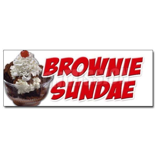 Signmission BROWNIE SUNDAE DECAL sticker ice cream dessert whipped cream cherry, D-36 Brownie Sundae - D-36 BROWNIE SUNDAE