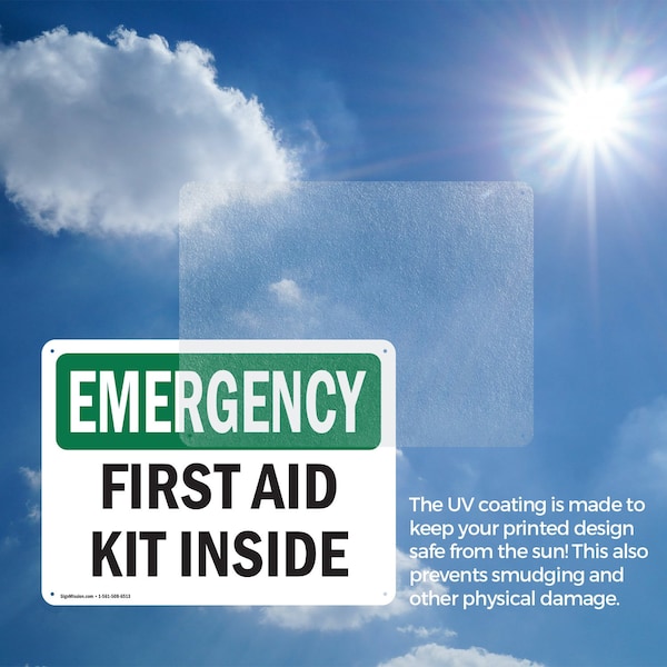 Signmission First Aid Kit Inside, 24 in W x Rectangle, Plastic - OS-2PACK-EM-P-1824-L-10371