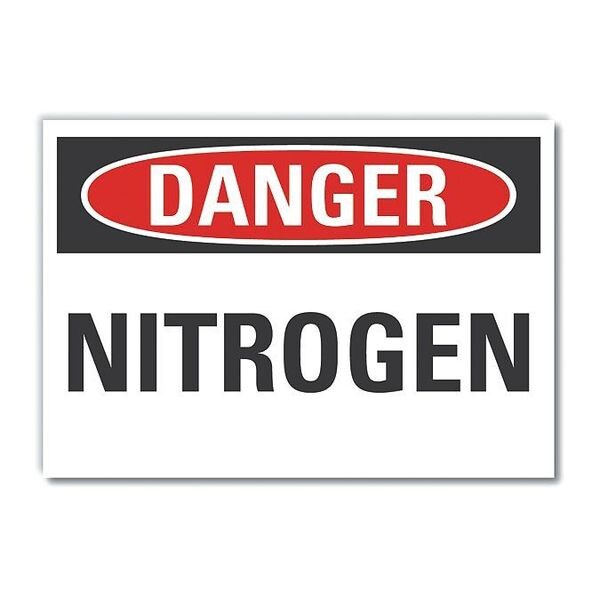 Lyle Nitrogen Danger Label, 10 in H, 14 in W, Polyester, Horizontal Rectangle, LCU4-0321-ND_14X10 - LCU4-0321-ND_14X10