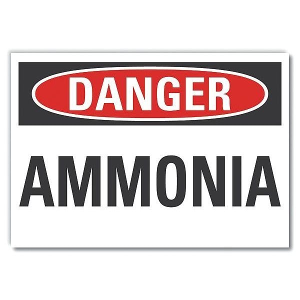 Lyle Ammonia Danger Label, 7 in H, 10 in W, Polyester, Vertical Rectangle, English, LCU4-0307-ND_10X7 - LCU4-0307-ND_10X7