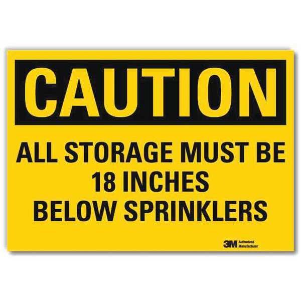 Lyle All Storage Must Be 18 Inches Below Sprinklers, 5 in x 7 in, Reflective Sheeting, U4-1048-RD_7X5 - U4-1048-RD_7X5