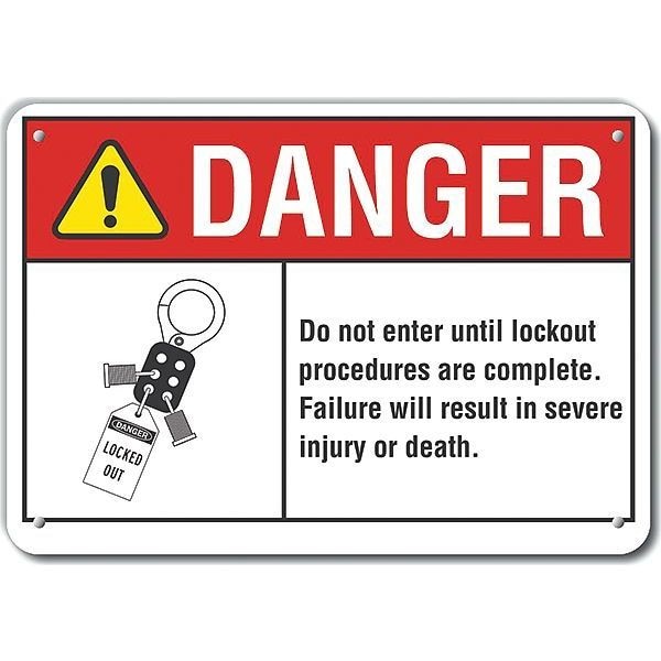 Lyle Danger Sign, 10 in Height, 14 in Width, Aluminum, Horizontal Rectangle, English - LCU4-0162-RA_14X10