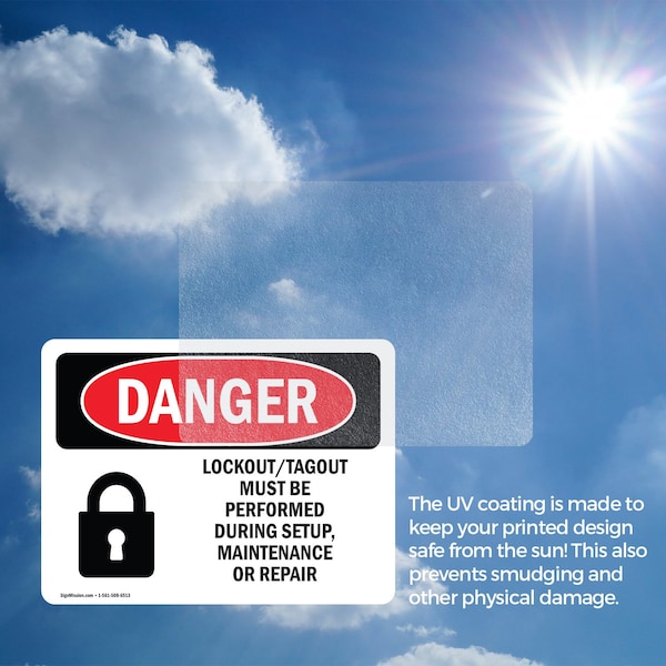 Signmission Lockout Tagout Setup Maintenance Repair Danger Sign, Vinyl Decal, 5in W x 3.5in L, 2PK - OS-2PACK-DS-D-35-L-1428