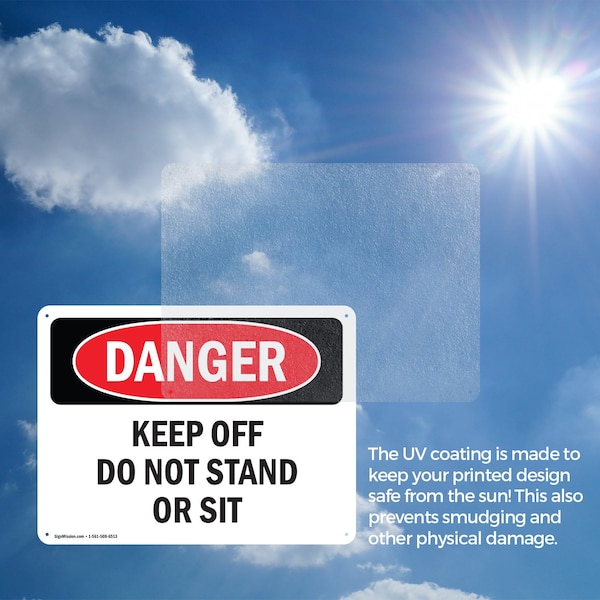 Signmission Keep Off Do Not Stand Or Sit, 24 in W x Rectangle, Plastic - OS-2PACK-DS-P-1824-L-2502