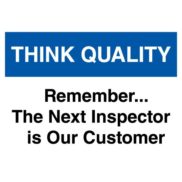 Visual Workplace Lean Sign, PVC 10"x14", Next Inspector, 60-1900-1014-L731 - 60-1900-1014-L731
