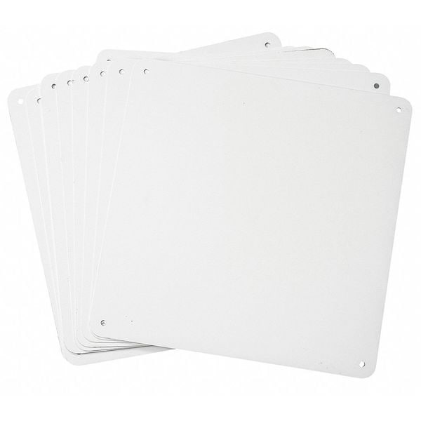 Brady Blank Sign, 10-1/4" W, 10-1/4" H, No Text, Aluminum, White - 106462