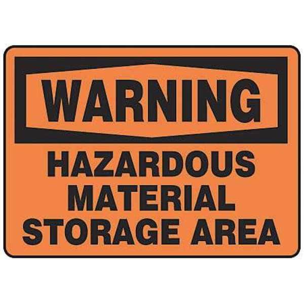 Accuform Warning Sign, 10 in H, 14 in W, Vinyl, Rectangle, English, MCHL327VS - MCHL327VS