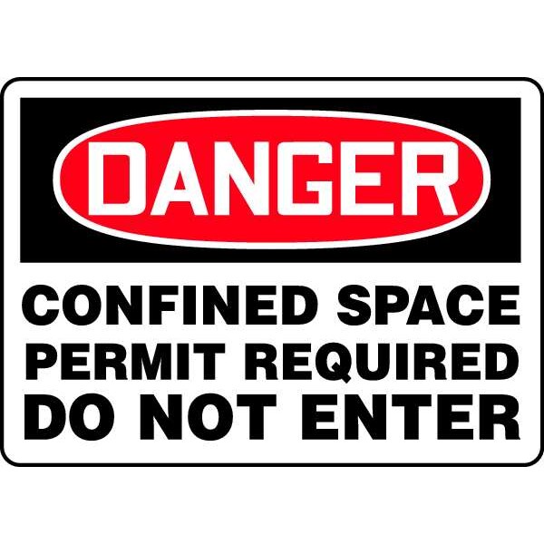 Accuform Danger Sign, 10X14", R and BK/Wht, Al, MCSP026VA - MCSP026VA
