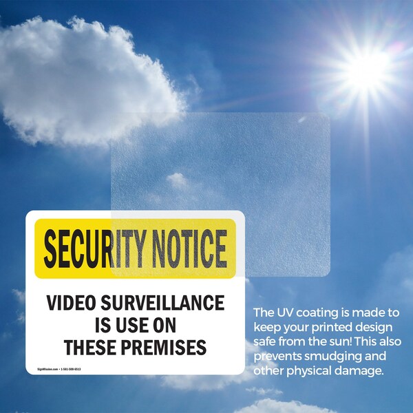 Signmission Video Surveillance On Premises OSHA Security Notice Sign, Vinyl Decal, 24in W x 18in L, 2PK - OS-2PACK-SN-D-1824-L-11659