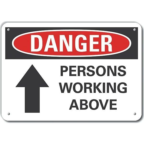 Lyle Danger, Persons Working Above, 10 in W x 7 in H, Vertical Rectangle, Aluminum, LCU4-0192-NA_10X7 - LCU4-0192-NA_10X7