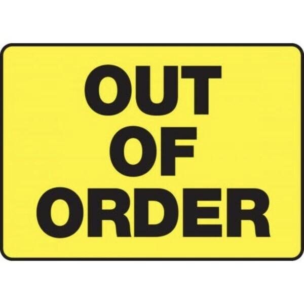Accuform SAFETY SIGN  OUT OF ORDER 10 X 14 MEQM515XP - MEQM515XP
