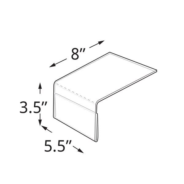 Azar Displays 5.5"W x 3.5"H Shelf Sign Holder, PK10 - 142701