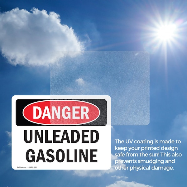 Signmission Unleaded Gasoline, 14 in W x Rectangle, Vinyl Decal - OS-2PACK-DS-D-1014-L-1281