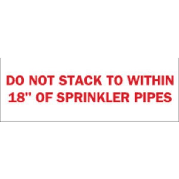 Brady Do Not Stack To Within 18" Of Sprinkler Pipes, 5 in x 14 in, Rectangle, Polyester, 85228 - 85228