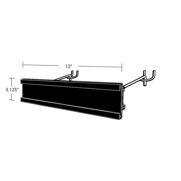Azar Displays 3" H x 12" L Black C-Channel - 600312-BLK