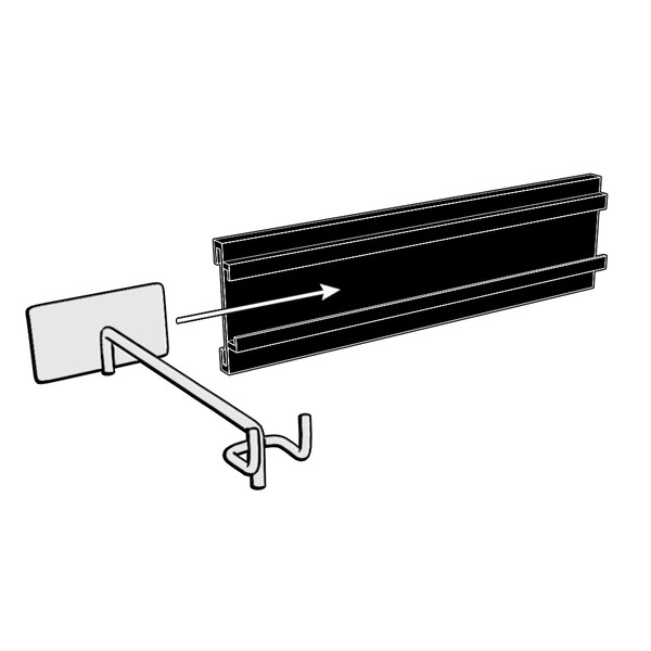 Azar Displays 3" H x 12" L Black C-Channel - 600312-BLK