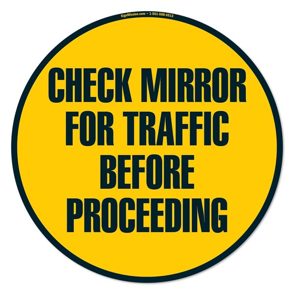 Signmission Check Mirror For Traffic 16in Non-Slip Floor Marker, 12PK, 16 in L, 16 in H, FD-C-16-12PK-99963 - FD-C-16-12PK-99963