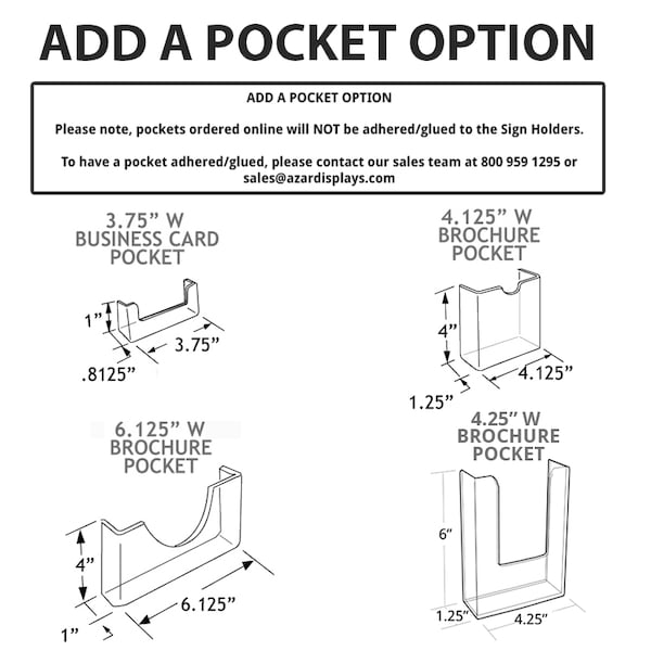 Azar Displays 7"W x 5"H Double-Foot Two Sided Sign Holder, PK10 - 152723