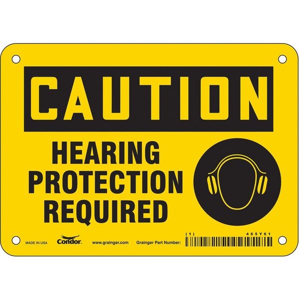 Condor Safety Sign, 7" W, 5" H, 0.055" Thickness, 465Y61 - 465Y61