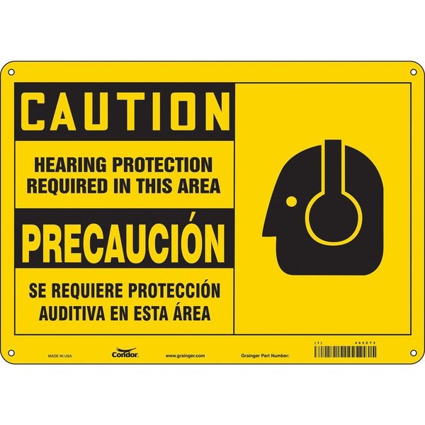 Condor Safety Sign, 14" W, 10" H, 0.055" Thickness, 465Z73 - 465Z73