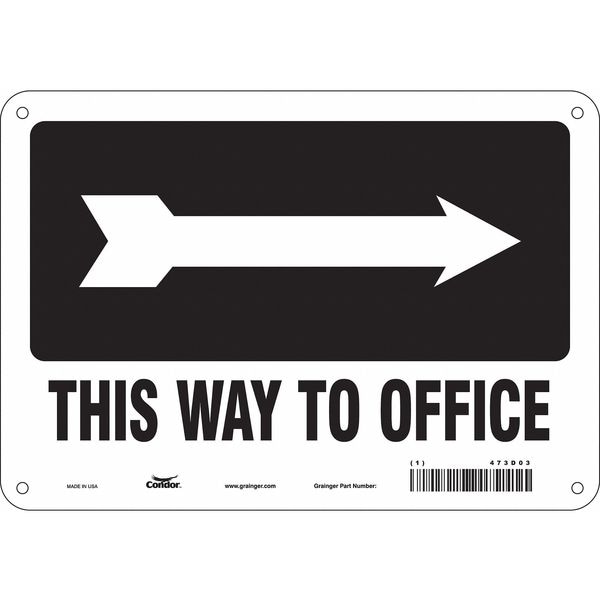 Condor This Way To Office, 10 in W x 7 in H, Vertical Rectangle, Polyethylene, 473D03 - 473D03