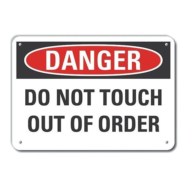 Lyle Plastic Accident Prevention Danger Sign, 10 in Height, 14 in Width, Plastic, Horizontal Rectangle - LCU4-0488-NP_14X10