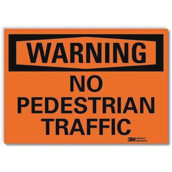 Lyle Reflective Pedestrian Traffic Label, 10 in H, 14 in W, Aluminum, Horizontal, U6-1170-RD_14X10 - U6-1170-RD_14X10