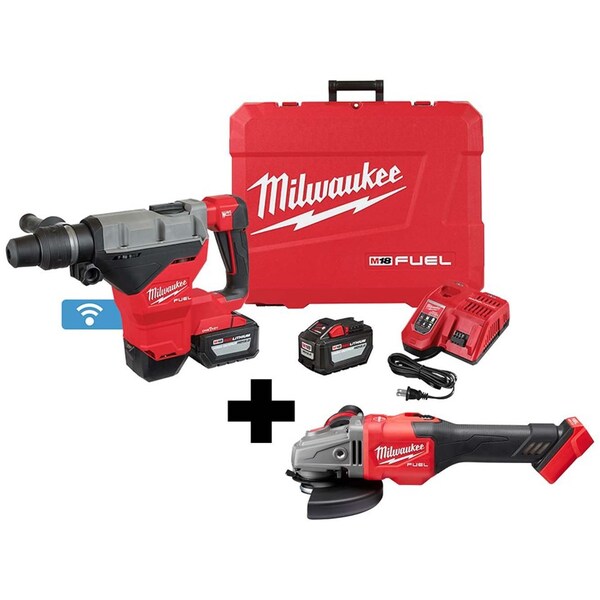 Milwaukee Tool M18 Rotary Hammer Kit, M18 Grinder Kit - 2718-22HD, 2981-20