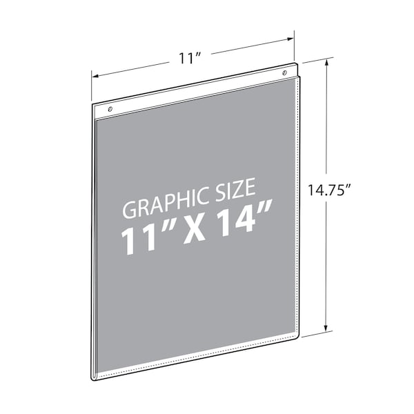 Azar Displays 11"W x 14"H Wall U-Frame w/ Holes, PK10 - 162710