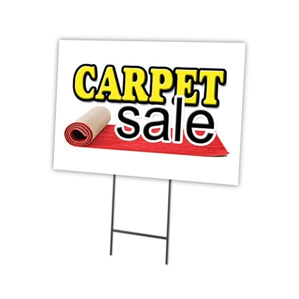 Signmission Carpet Sale Yard Sign & Stake outdoor plastic coroplast window, C-2436-DS-Carpet Sale - C-2436-DS-CARPET SALE
