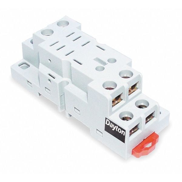 Base de relevador de Dayton, protección de dedos, cuadrada, 8 pines, 16A - 1FC13