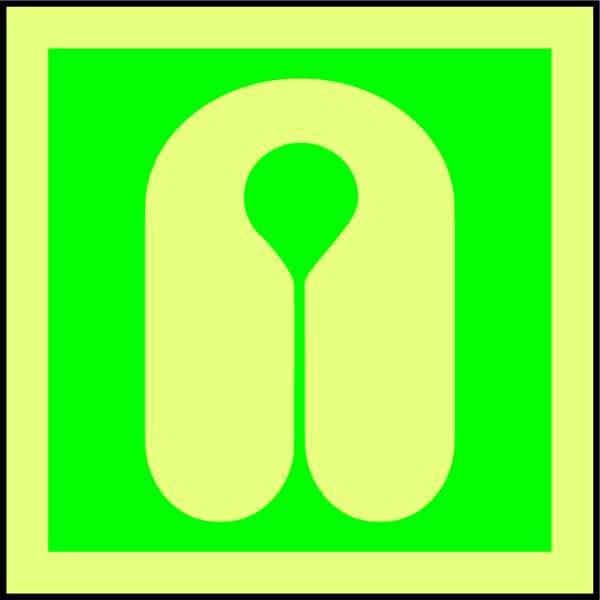 Accuform Notice Sign, 6 x 6In, GRN/Glow WHT, SYM, IMO, Sign Shape: Square - MLMR120GE