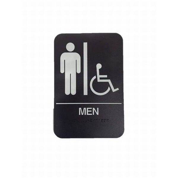 Don-Jo Men's / Handicap ADA Black Bathroom Sign - HS909001