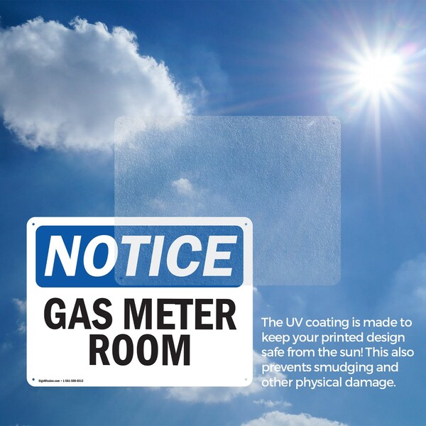 Signmission Gas Meter Room, 10 in W x Rectangle, Aluminum - OS-2PACK-NS-A-710-L-13012