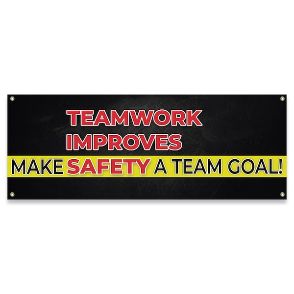 Signmission Teamwork Improves Make Team Goal! Banner Concession Stand Food Truck Single Sided, 48" H, B-30165 - B-30165