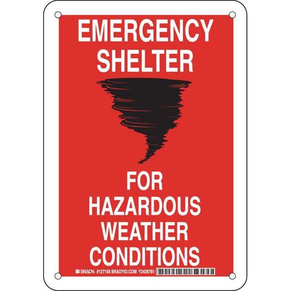 Brady Safety Sign, 10 in Height, 7 in Width, Aluminum, Rectangle, English - 127158