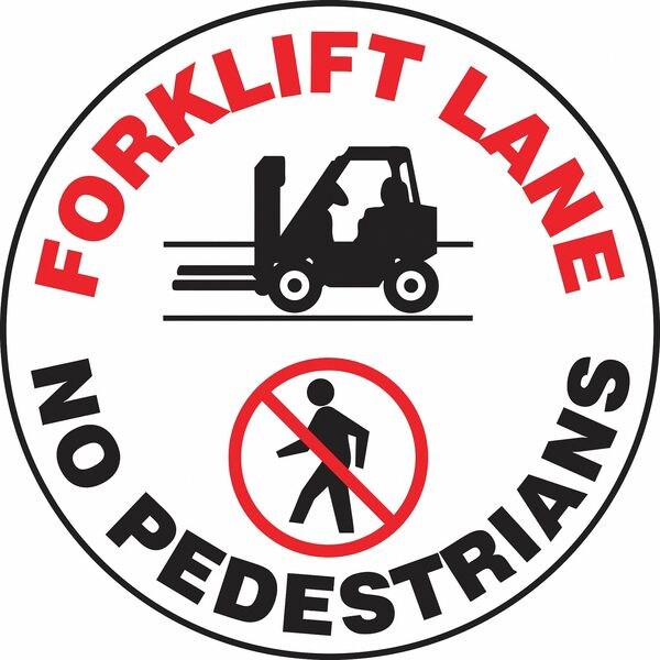 Accuform Slip-Gard Round Floor Sign, 17" H, 17" W, Vinyl, Circle, English, MFS747 - MFS747