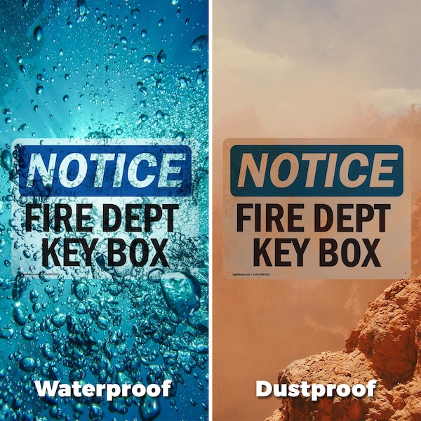 Signmission Fire Dept Key Box OSHA Notice Sign, Aluminum, 14in W x 10in L, 2PK - OS-2PACK-NS-A-1014-L-12569