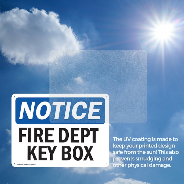 Signmission Fire Dept Key Box OSHA Notice Sign, Aluminum, 14in W x 10in L, 2PK - OS-2PACK-NS-A-1014-L-12569