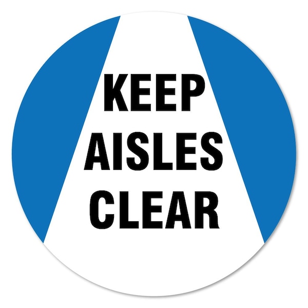 Signmission Keep Aisle Clear Non-Slip Floor Graphic, 7in Vinyl Decal, 7" x 7", FD-X-7-99985 - FD-X-7-99985