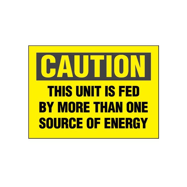 Panduit Adhsv Sign, Poly, 'Caution This.', 3.5"x5", 1, PPS0305C174A, PK 5 - PPS0305C174A