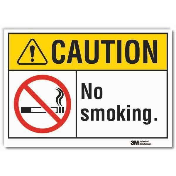 Lyle No Smoking Sign, 5 in Height, 7 in Width, Reflective Sheeting, Horizontal Rectangle, English - LCU3-0074-RD_7X5