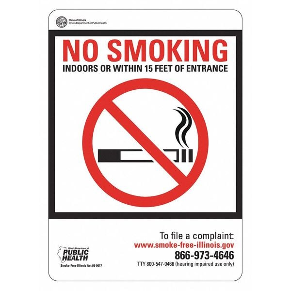 Lyle No Smoking, 5 in W x 7 in H, Vertical Rectangle, Reflective Sheeting - LCU1-0197-ED-PK2_5X7