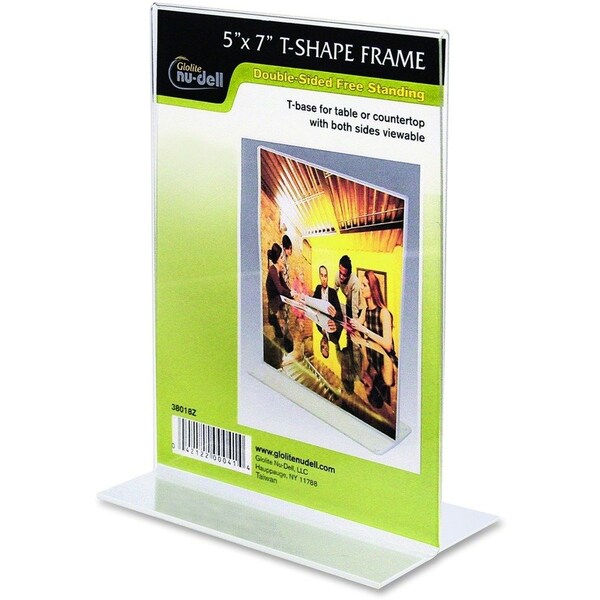 Nudell Stand-Up Sign Holder, 5"x7", Plastic, Clear - NUD38018Z