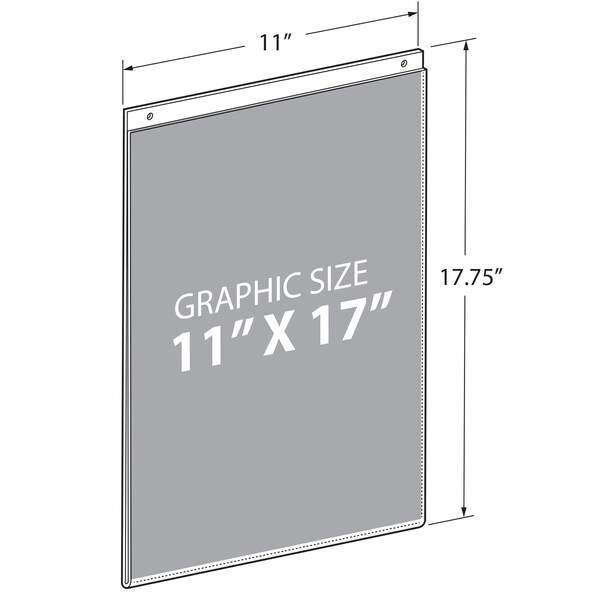 Azar Displays 11"W x 17"H Wall U-Frame w/ Holes, PK10 - 162708