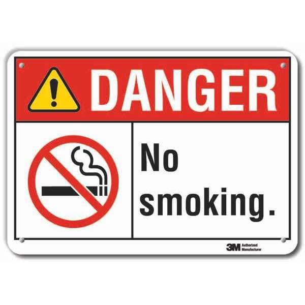 Lyle No Smoking Sign, 10" H, 14 in W, Horizontal Rectangle, English, LCU4-0170-RA_14x10 - LCU4-0170-RA_14X10