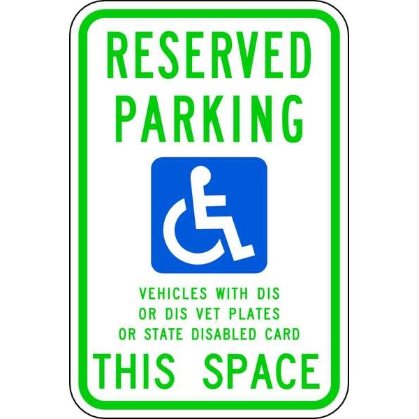 Lyle ADA Handicapped Parking Sign, 18" x 12, HC-WI01-12HA - HC-WI01-12HA